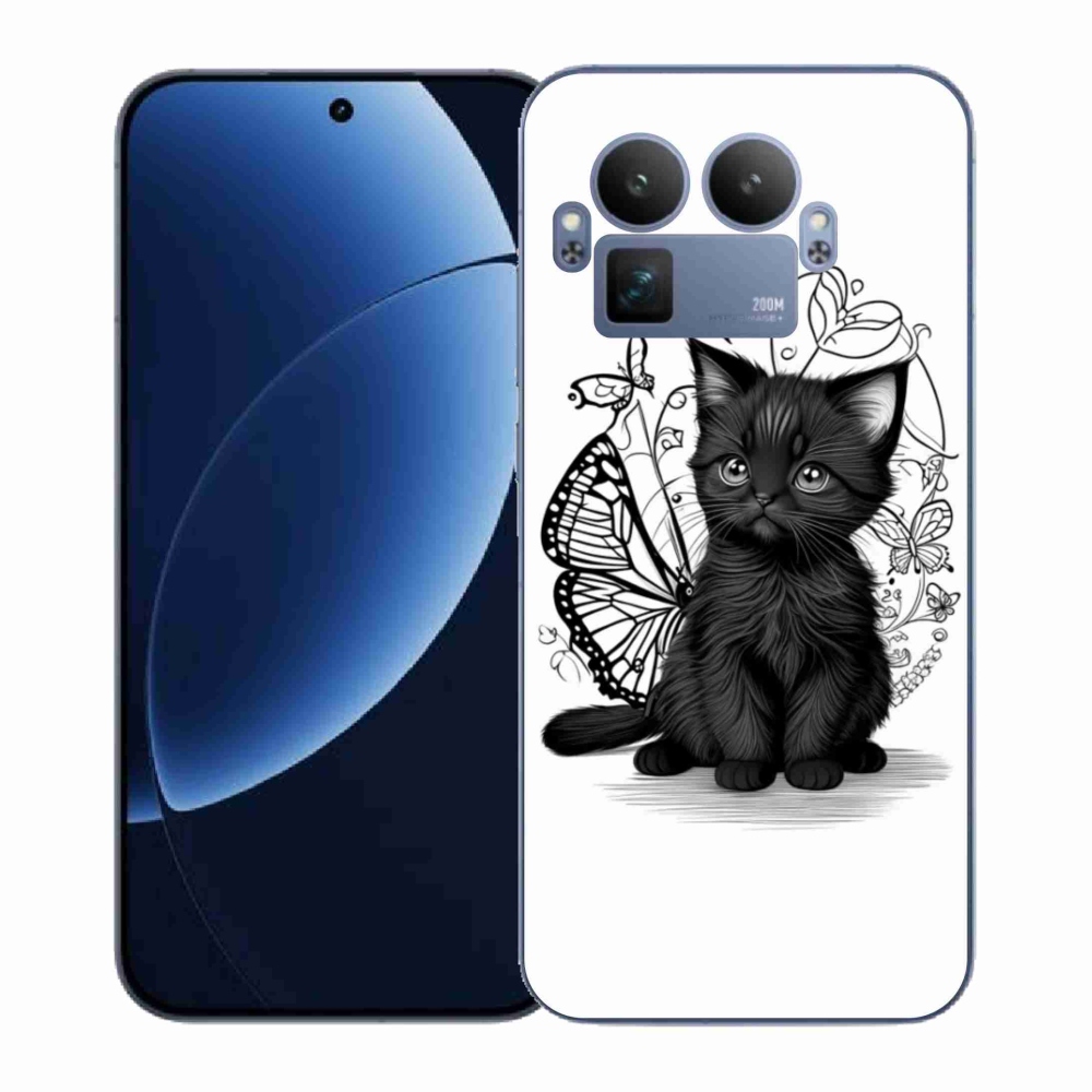 Gélový kryt mmCase na Realme GT 8 Pro - čierne mačiatko