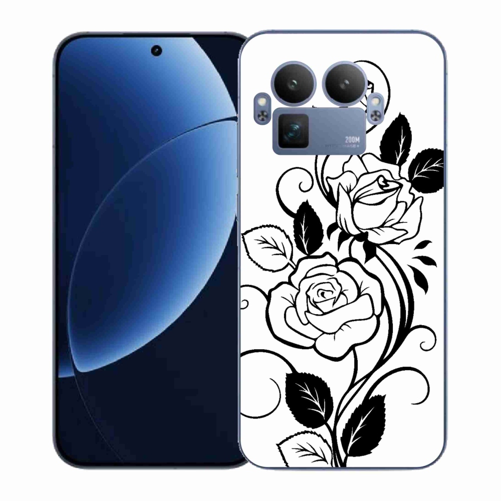 Gélový kryt mmCase na Realme GT 8 Pro - čiernobiela ruža