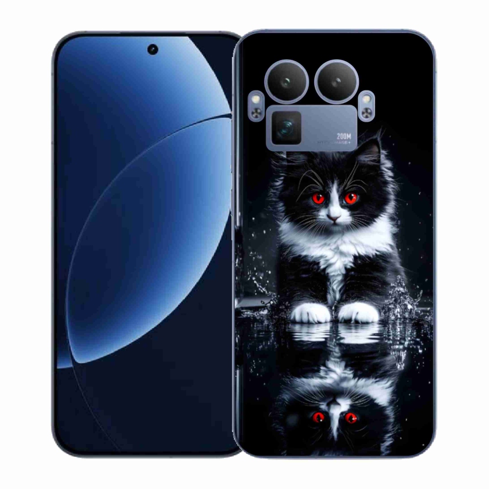 Gélový kryt mmCase na Realme GT 8 Pro - čiernobiele mačiatko
