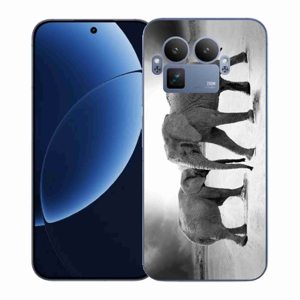 Gélový kryt mmCase na Realme GT 8 Pro - čiernobieli slony