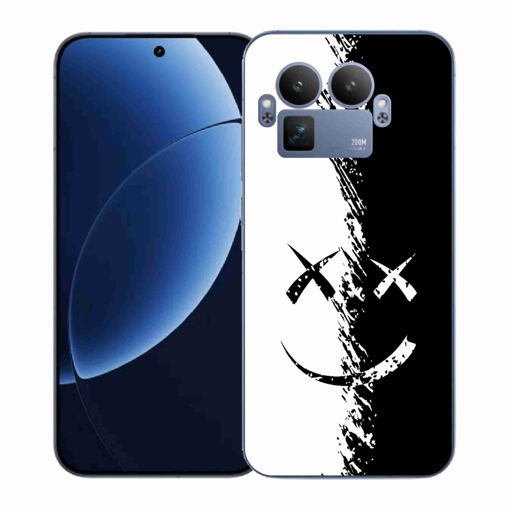 Gélový kryt mmCase na Realme GT 8 Pro - čiernobiely smajlík