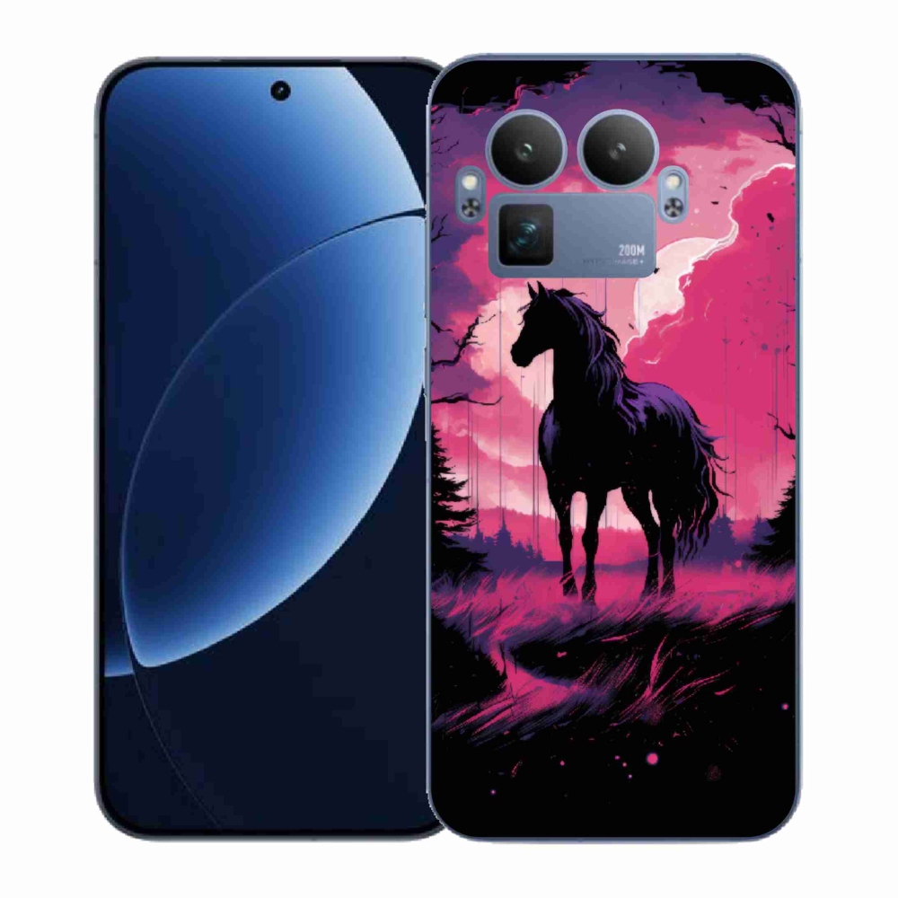 Gélový kryt mmCase na Realme GT 8 Pro - čierny kreslený kôň 1