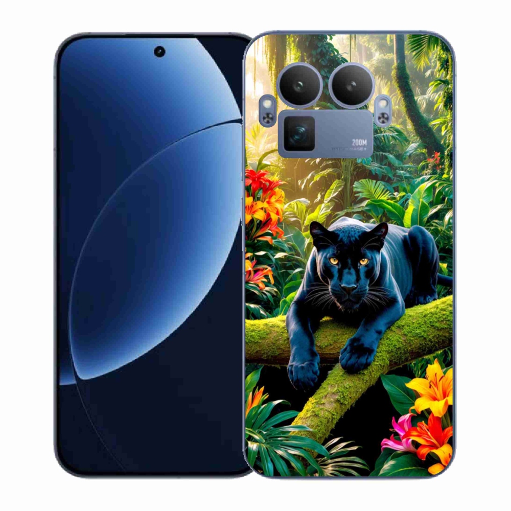 Gélový kryt mmCase na Realme GT 8 Pro - čierny panter v džungli