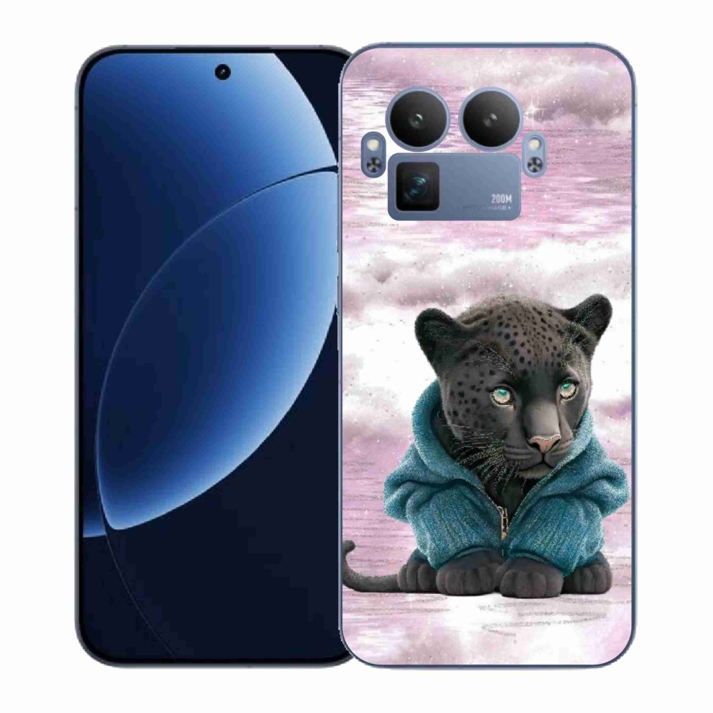 Gélový kryt mmCase na Realme GT 8 Pro - čierny panter vo svetri