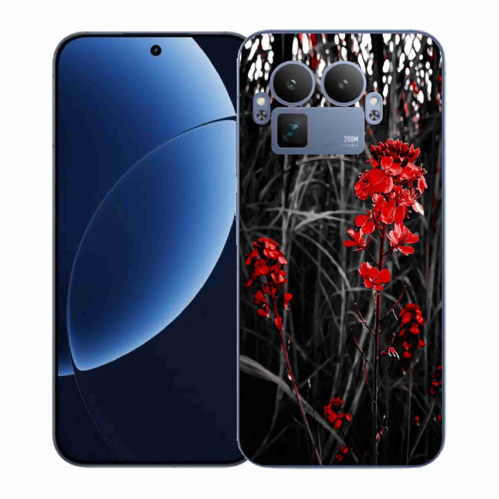 Gélový kryt mmCase na Realme GT 8 Pro - červená rastlina