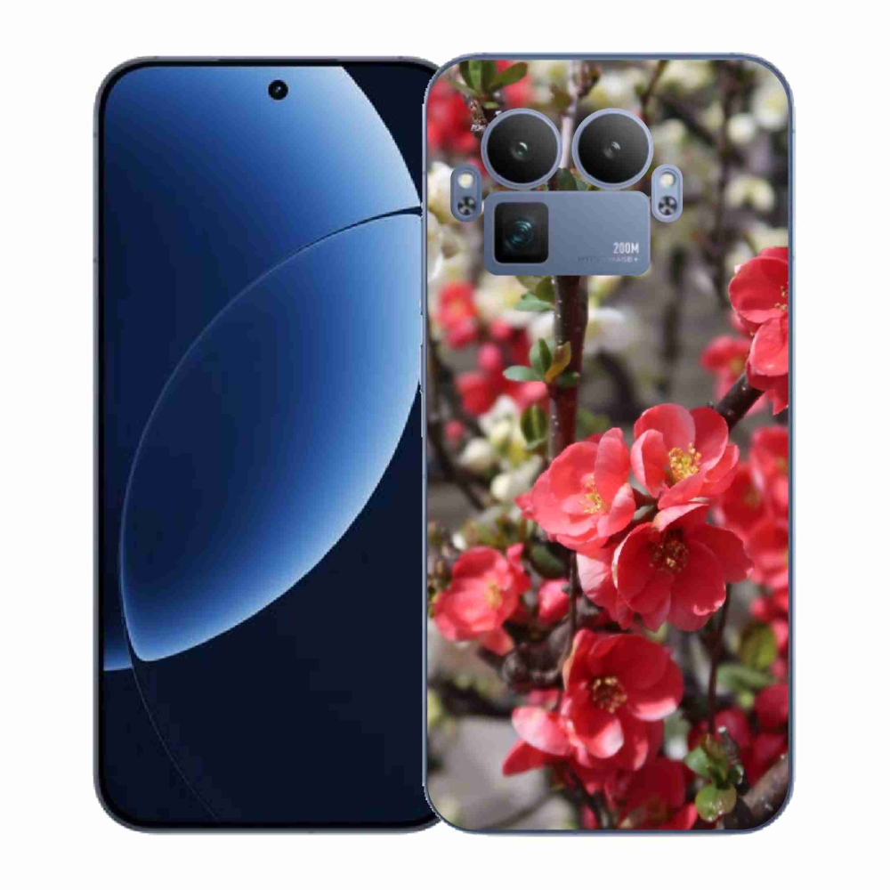 Gélový kryt mmCase na Realme GT 8 Pro - červené kvety