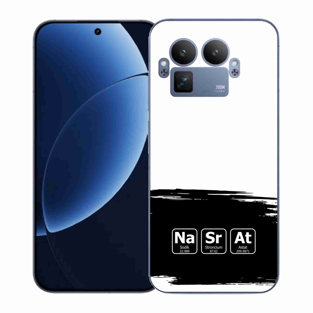 Gélový kryt mmCase na Realme GT 8 Pro - chemické prvky čiernobiele pozadie