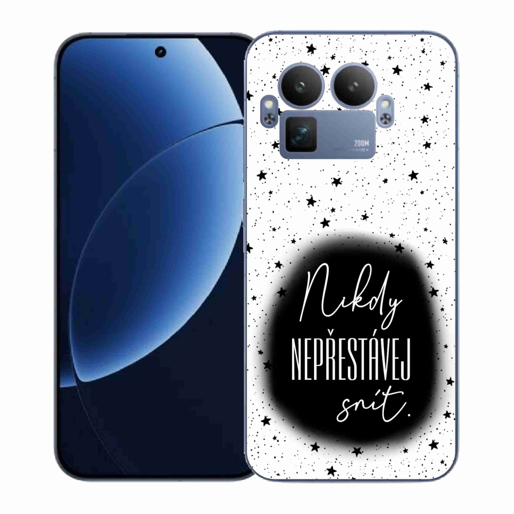 Gélový kryt mmCase na Realme GT 8 Pro - citát 1 čiernobiele pozadie