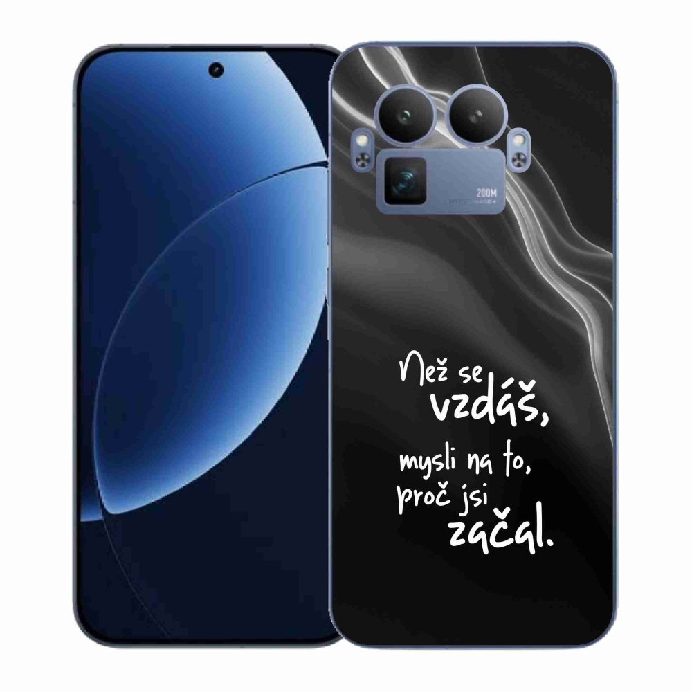 Gélový kryt mmCase na Realme GT 8 Pro - citát 2 čierne pozadie