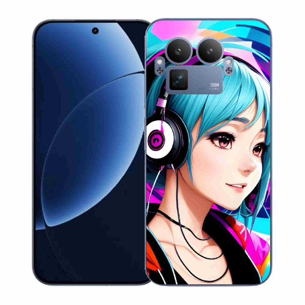 Gélový kryt mmCase na Realme GT 8 Pro - dievča so slúchadlami