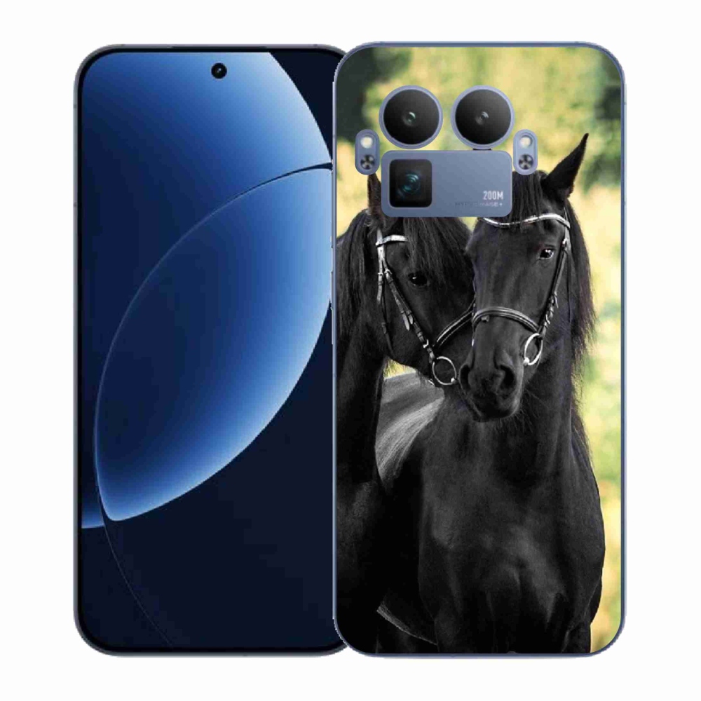 Gélový kryt mmCase na Realme GT 8 Pro - dva čierne kone