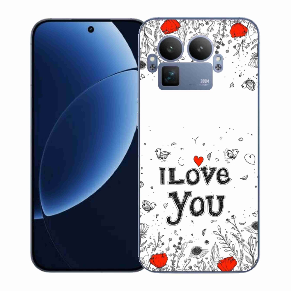 Gélový kryt mmCase na Realme GT 8 Pro - I love you biele pozadie