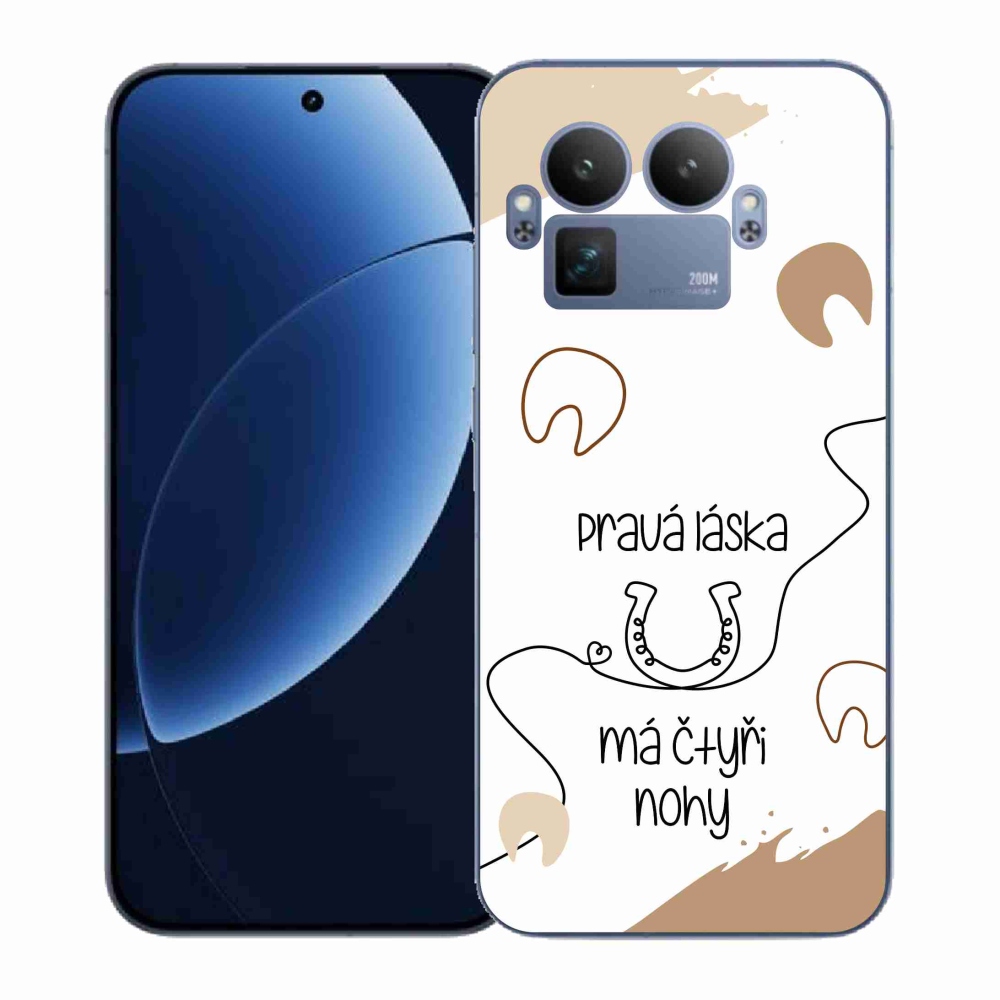 Gélový kryt mmCase na Realme GT 8 Pro - konský motív biele pozadie