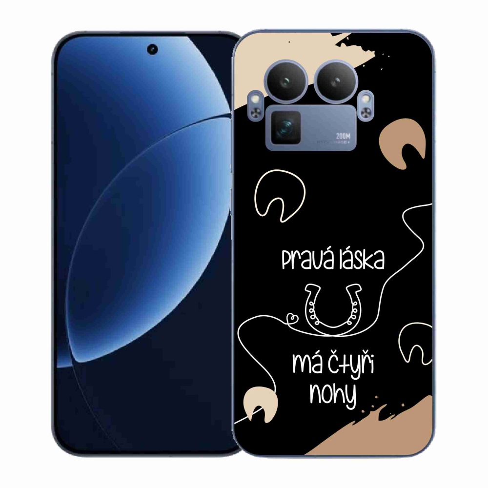 Gélový kryt mmCase na Realme GT 8 Pro - konský motív čierne pozadie