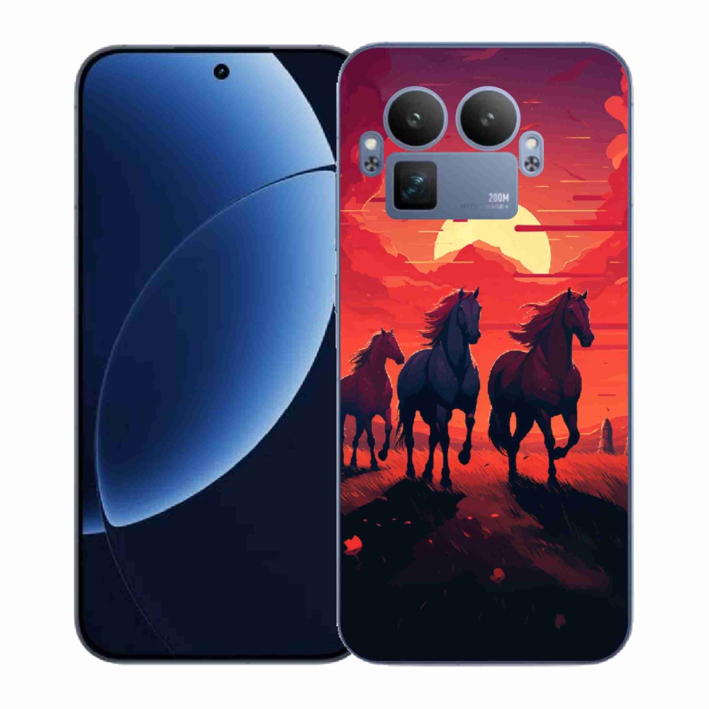 Gélový kryt mmCase na Realme GT 8 Pro - kone a západ slnka