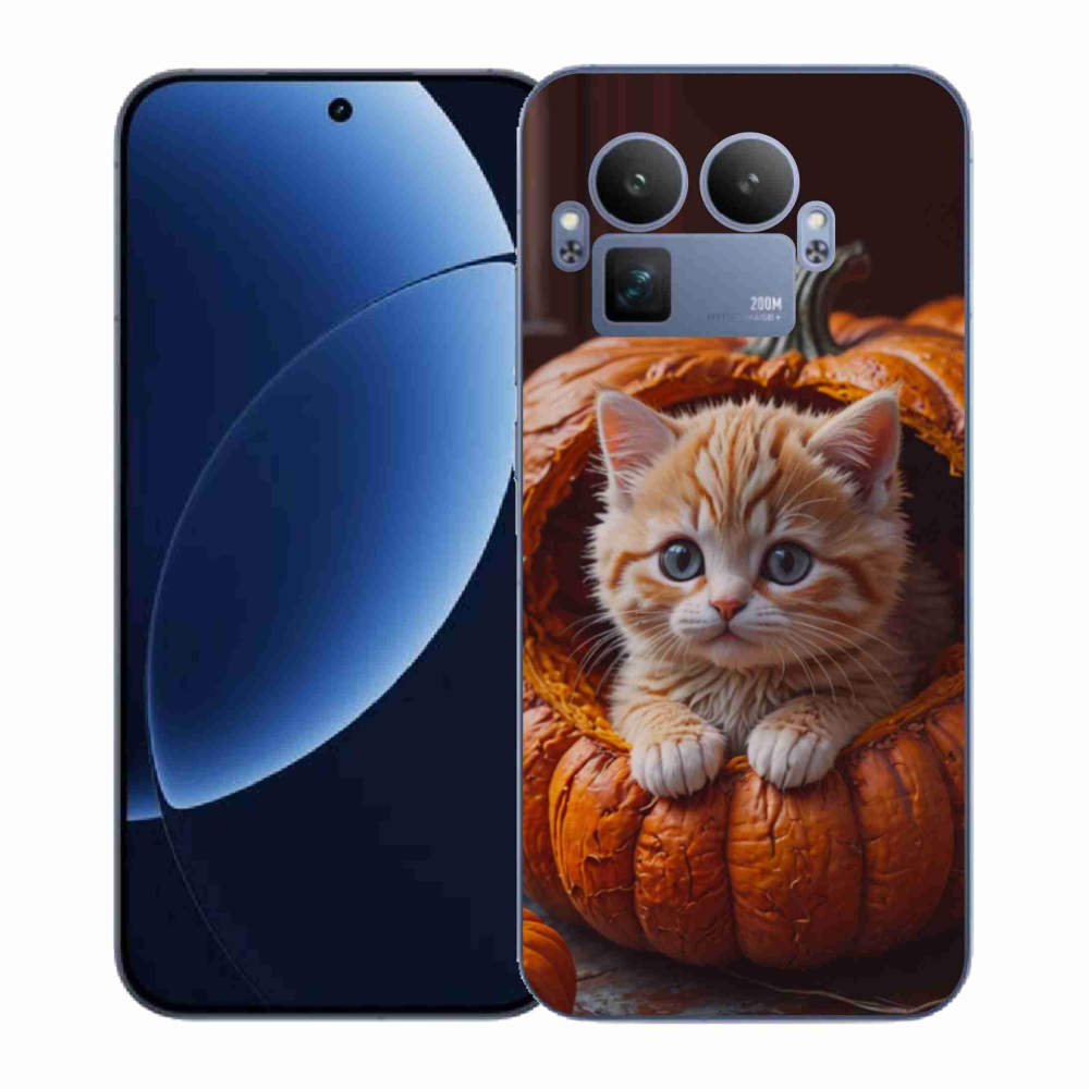 Gélový kryt mmCase na Realme GT 8 Pro - mačiatko a tekvica 2