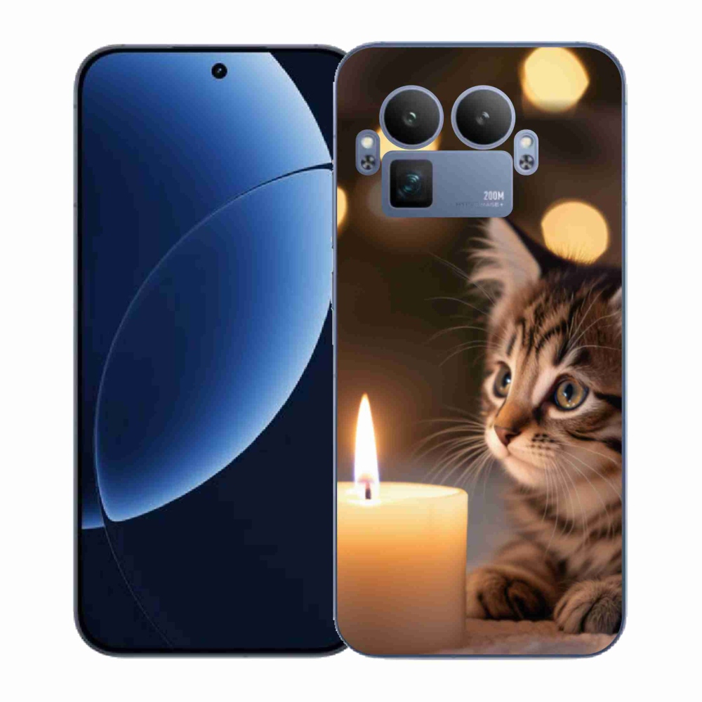 Gélový kryt mmCase na Realme GT 8 Pro - mačiatko a sviečka