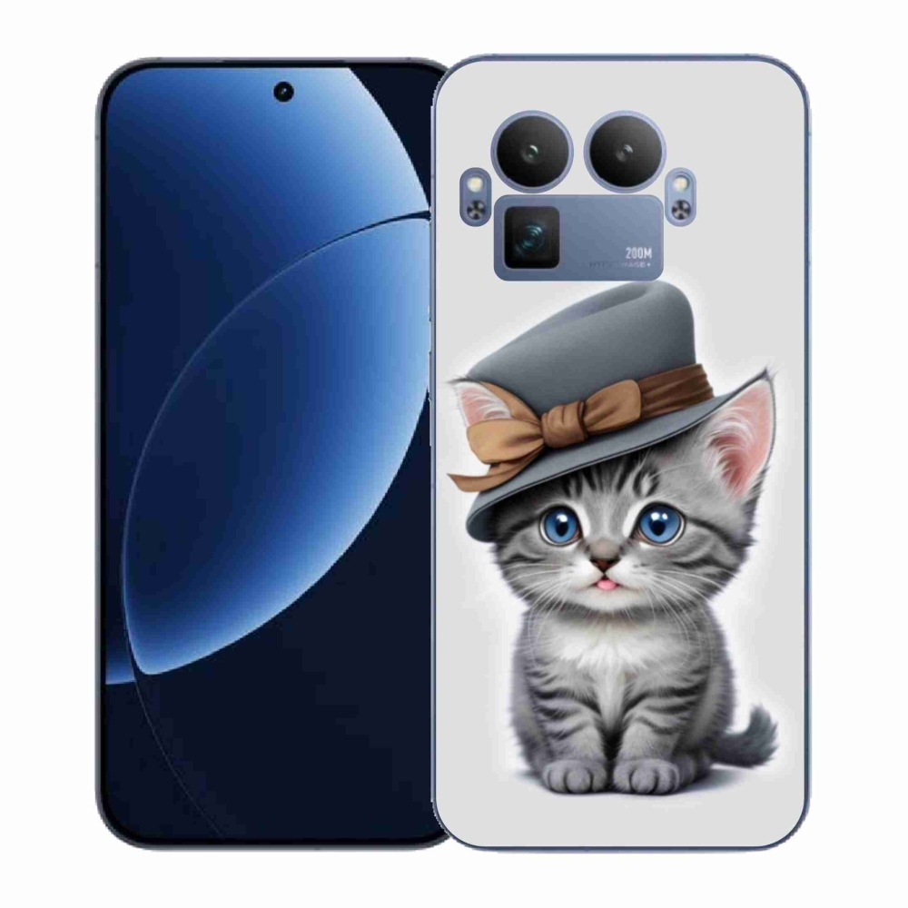 Gélový kryt mmCase na Realme GT 8 Pro - mačiatko s klobúkom