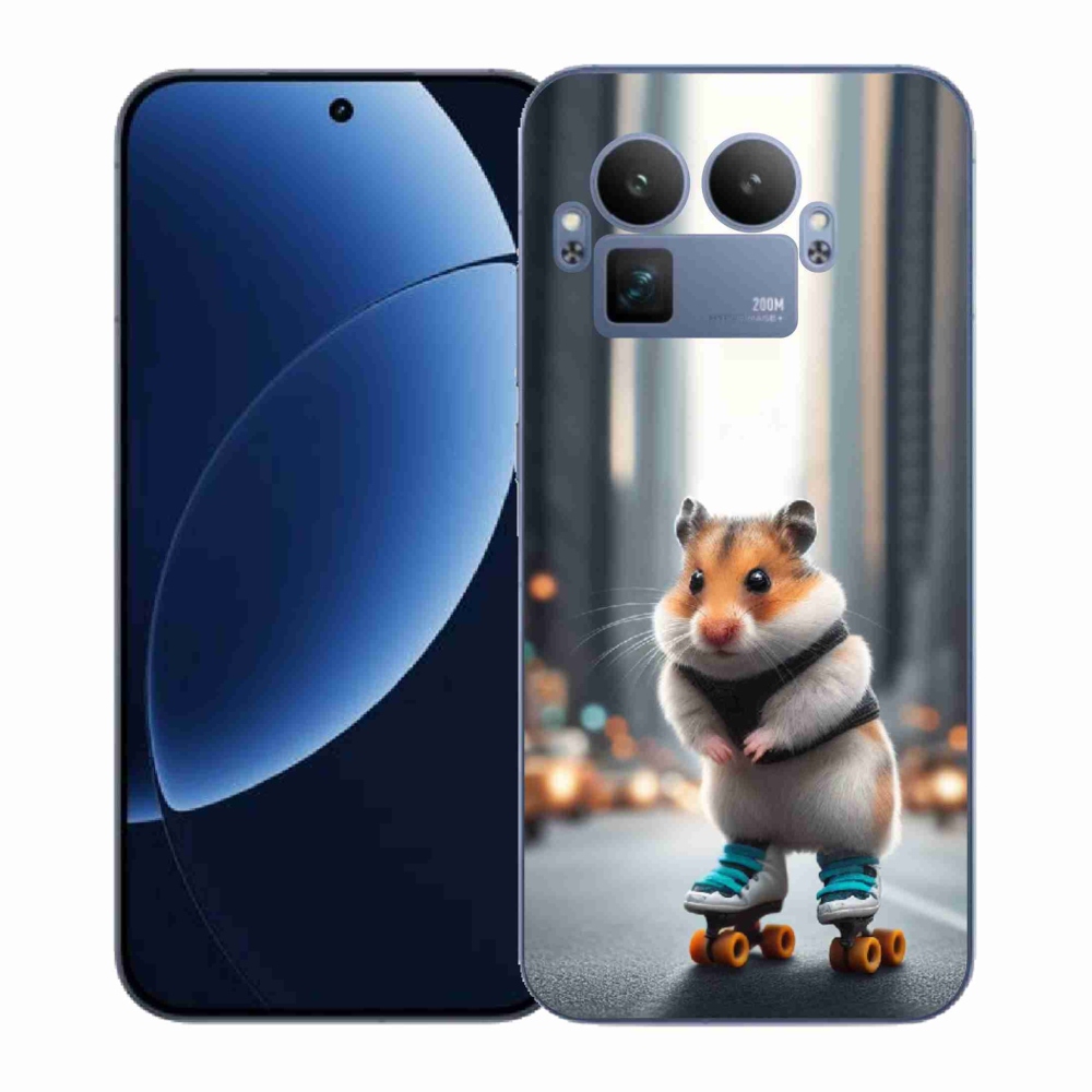 Gélový kryt mmCase na Realme GT 8 Pro - škrečok na korčuliach