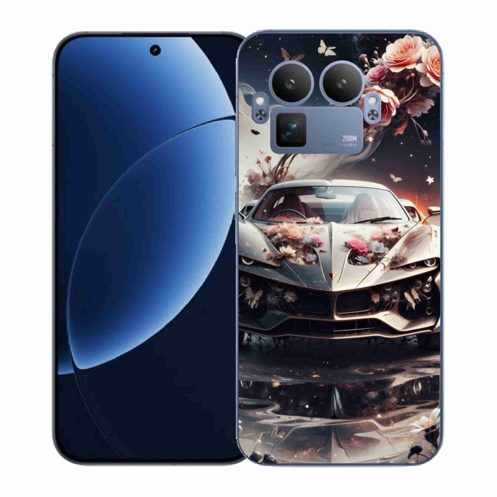 Gélový kryt mmCase na Realme GT 8 Pro - kvetinový športový automobil
