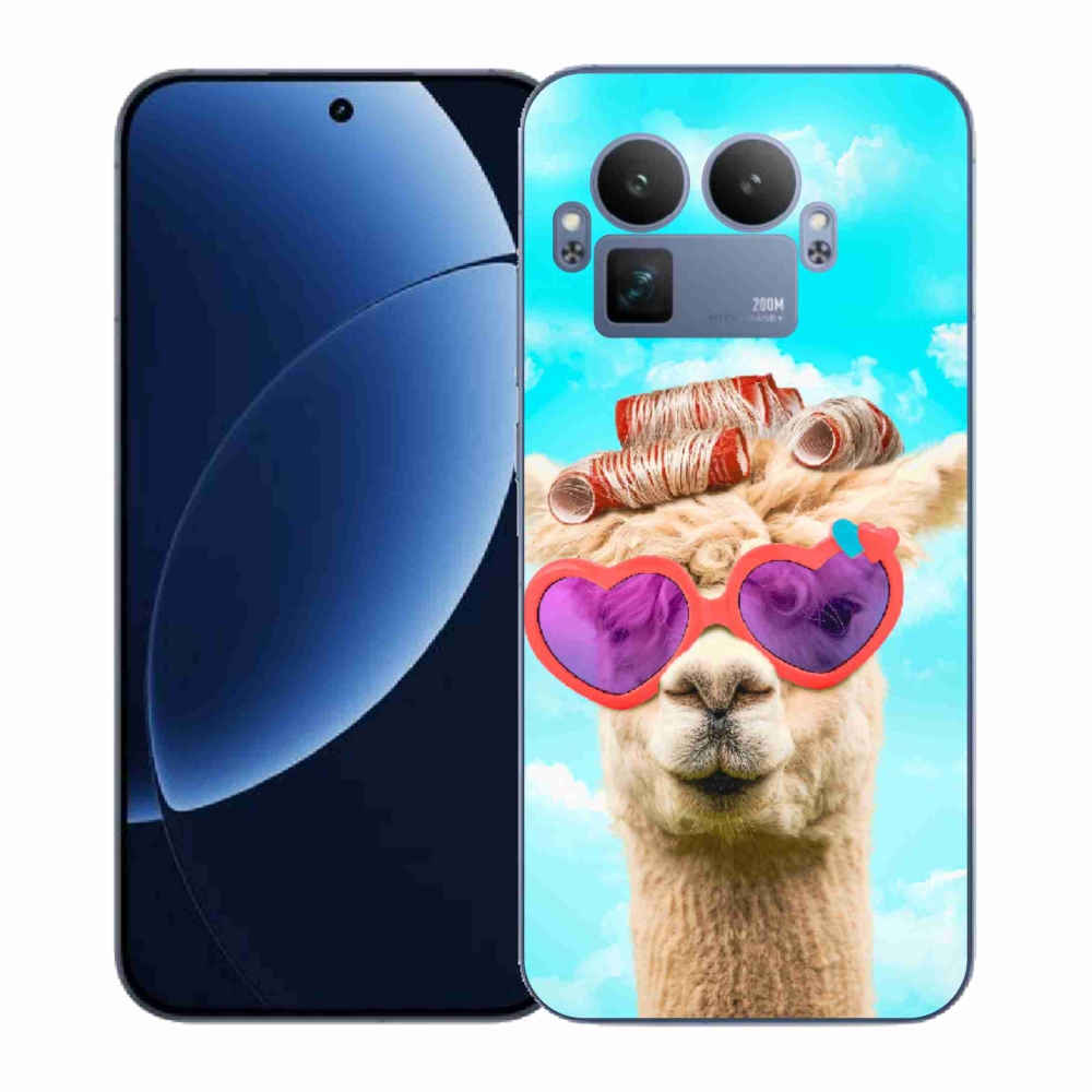 Gélový kryt mmCase na Realme GT 8 Pro - lama s okuliarmi