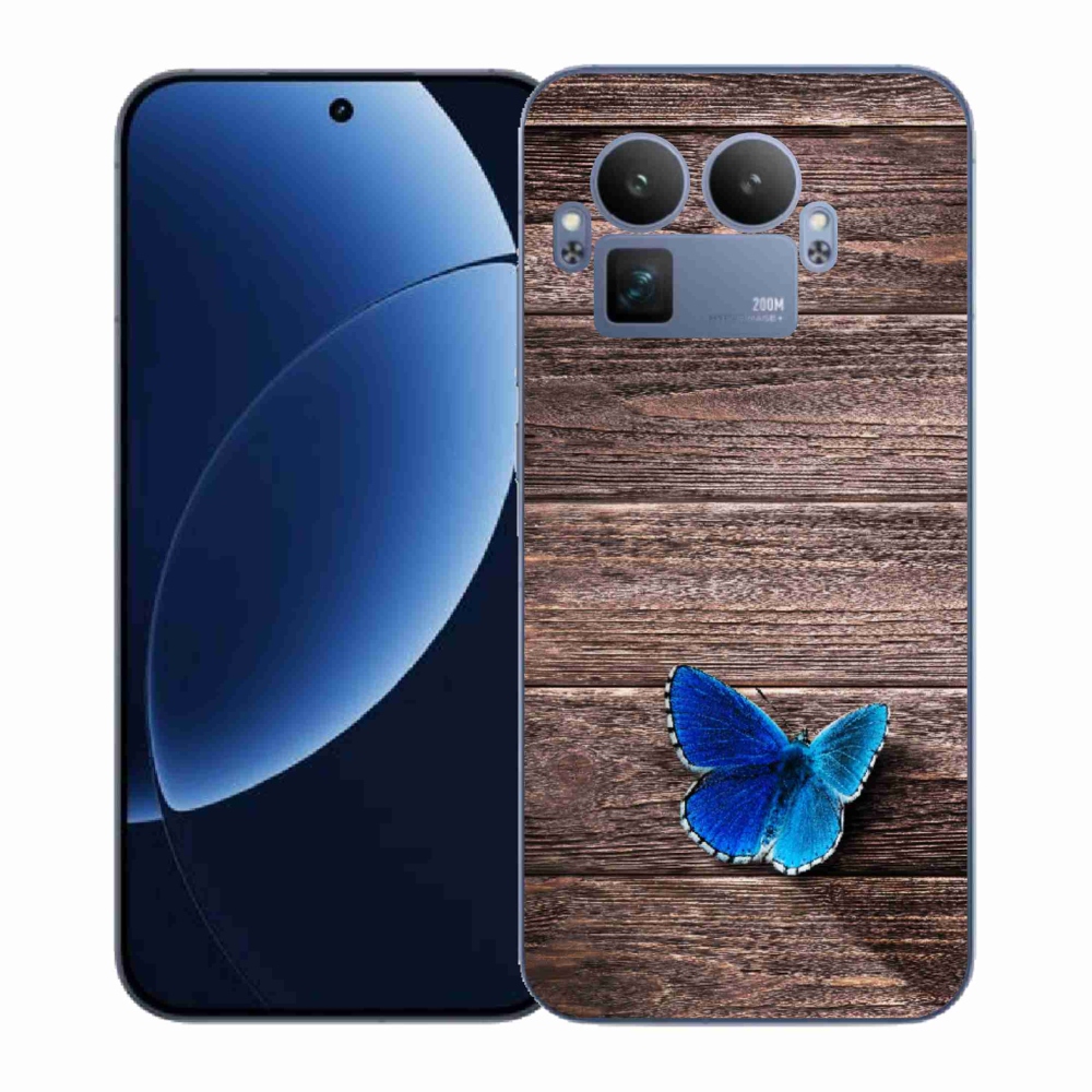 Gélový kryt mmCase na Realme GT 8 Pro - modrý motýľ 1