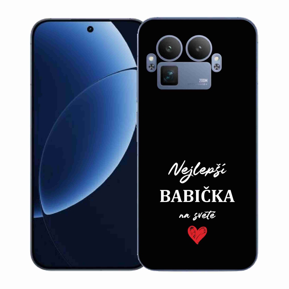 Gélový kryt mmCase na Realme GT 8 Pro - najlepšia babička 1 čierne pozadie