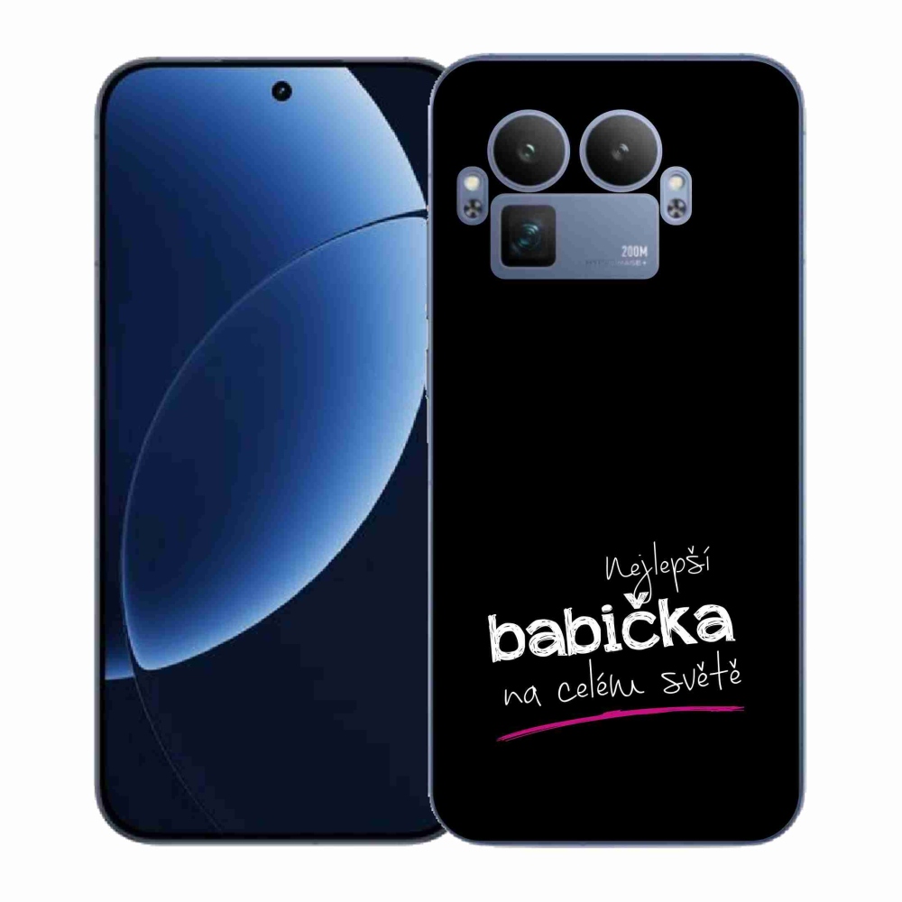 Gélový kryt mmCase na Realme GT 8 Pro - najlepšia babička 4 čierne pozadie