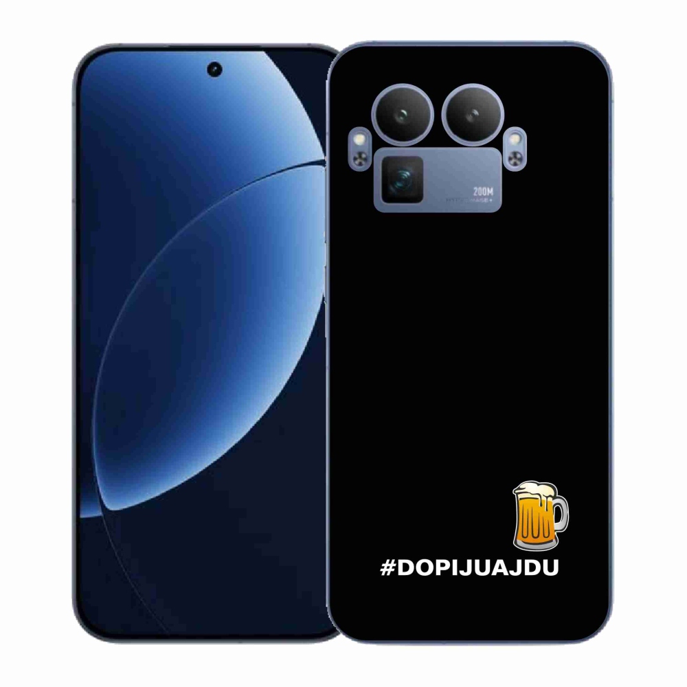 Gélový kryt mmCase na Realme GT 8 Pro - pivný motív 1 čierne pozadie