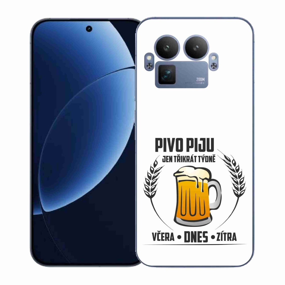 Gélový kryt mmCase na Realme GT 8 Pro - pivný motív biele pozadie