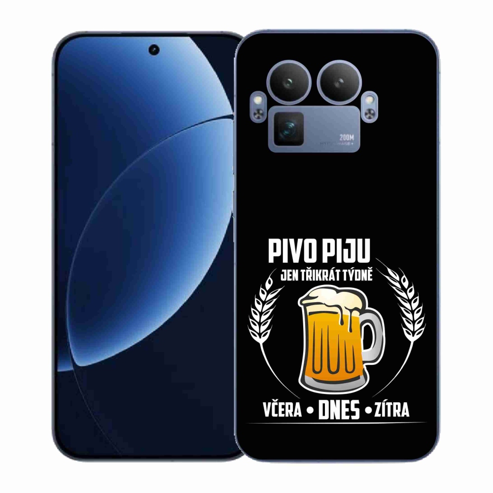 Gélový kryt mmCase na Realme GT 8 Pro - pivný motív čierne pozadie