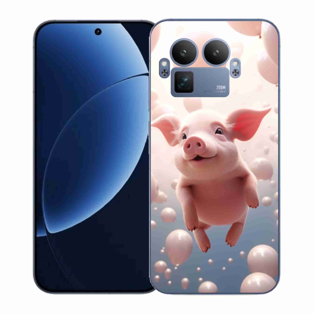 Gélový kryt mmCase na Realme GT 8 Pro - prasiatko s balónikmi