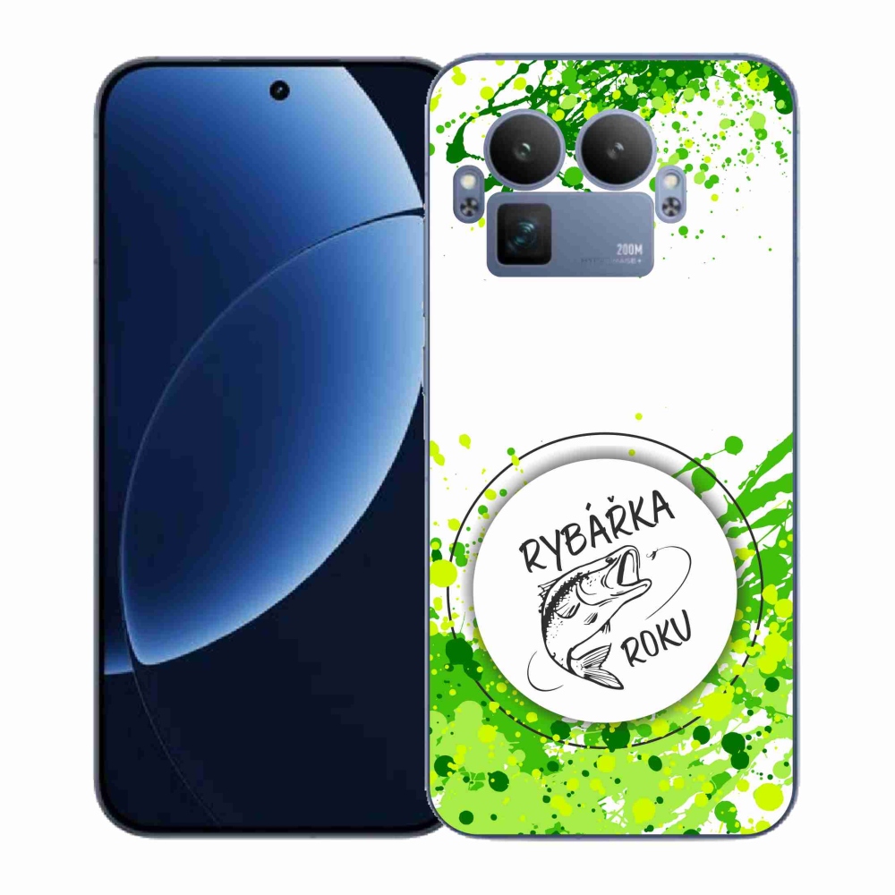 Gélový kryt mmCase na Realme GT 8 Pro - rybárka roku biele pozadie