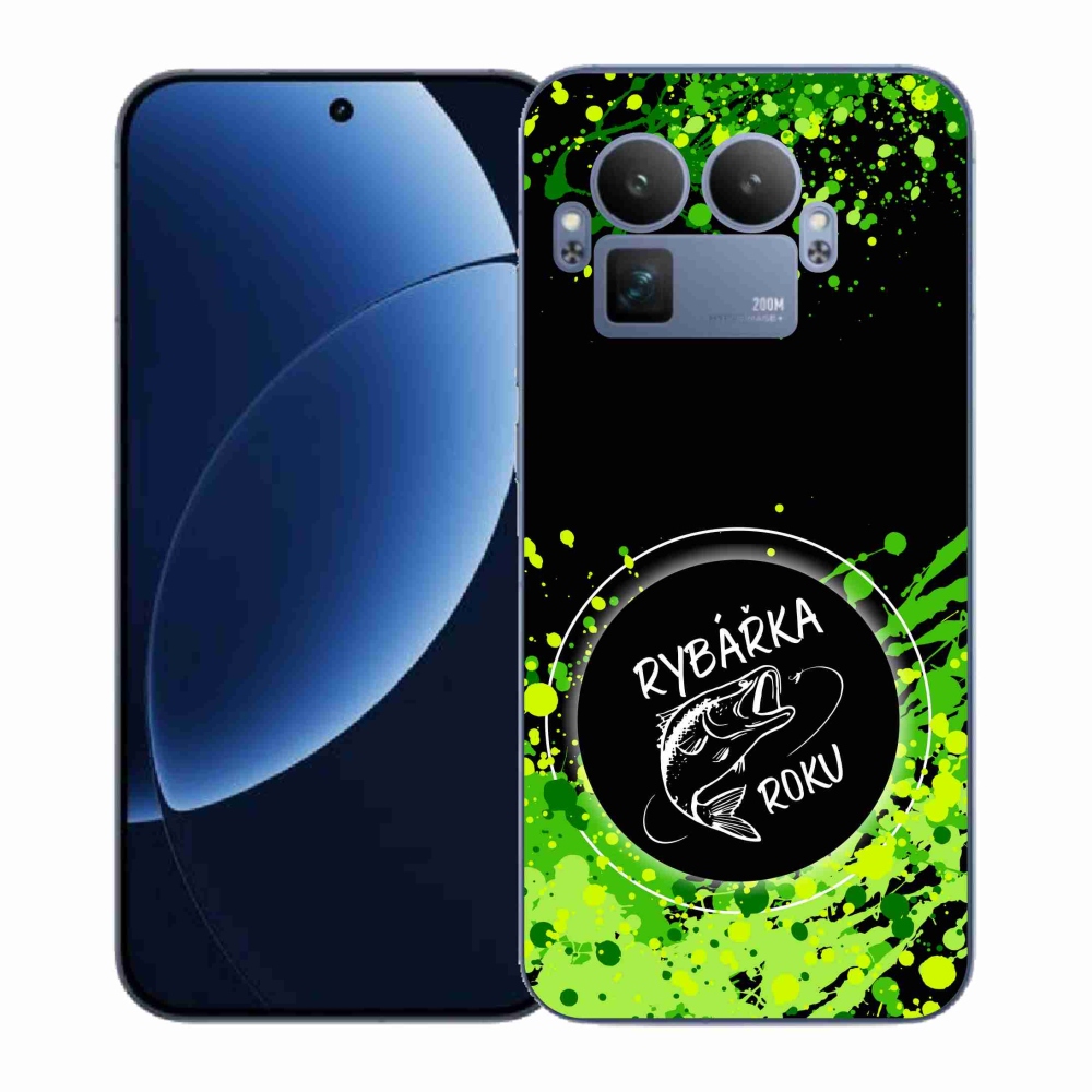 Gélový kryt mmCase na Realme GT 8 Pro - rybárka roku čierne pozadie
