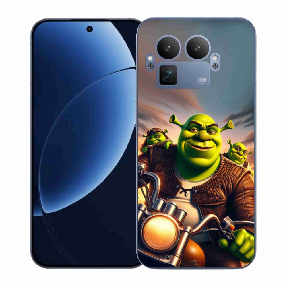 Gélový kryt mmCase na Realme GT 8 Pro - shrek na motorke