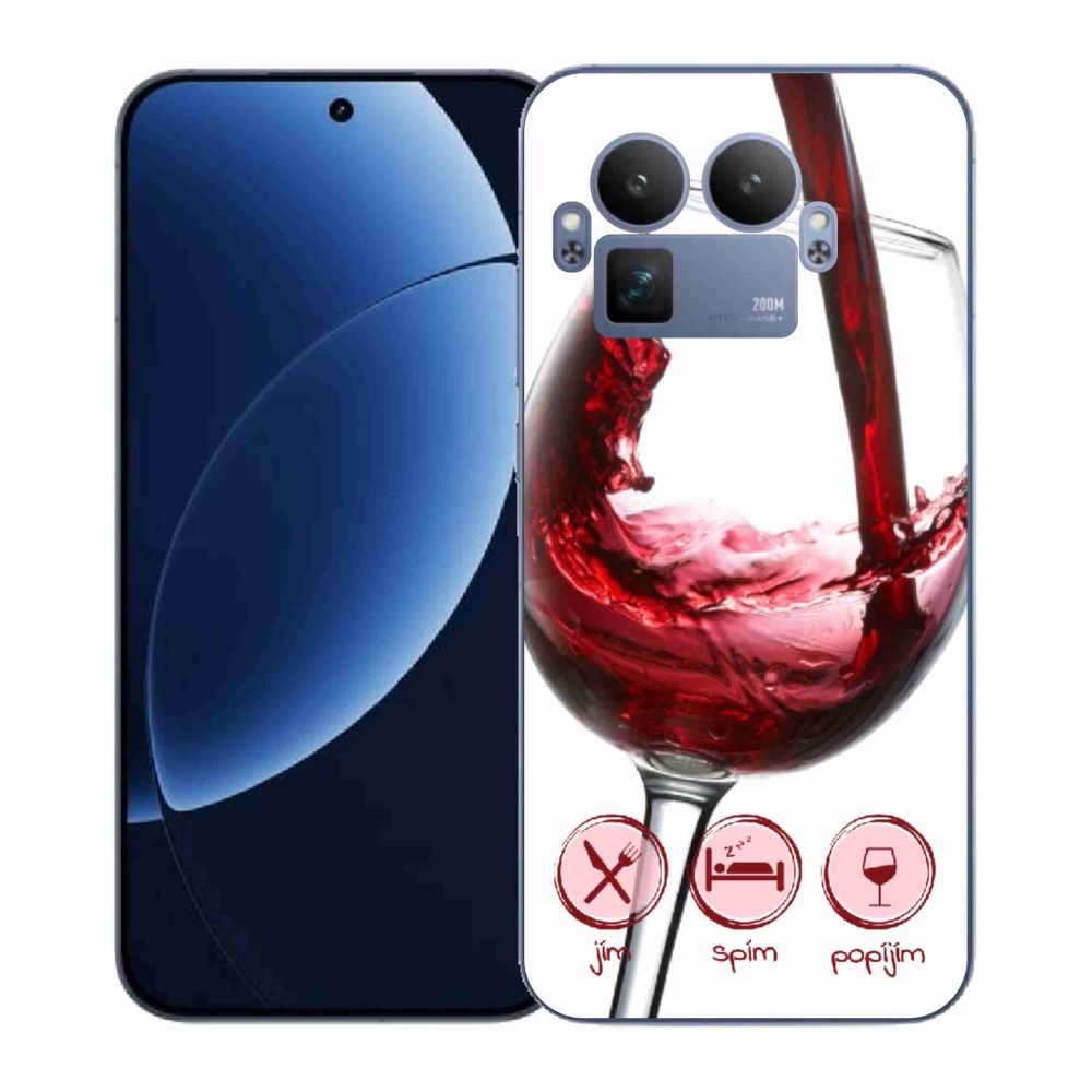 Gélový kryt mmCase na Realme GT 8 Pro - pohár vína červené