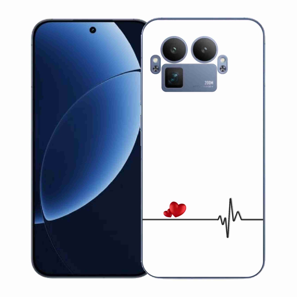 Gélový kryt mmCase na Realme GT 8 Pro - srdce a tep biele pozadie