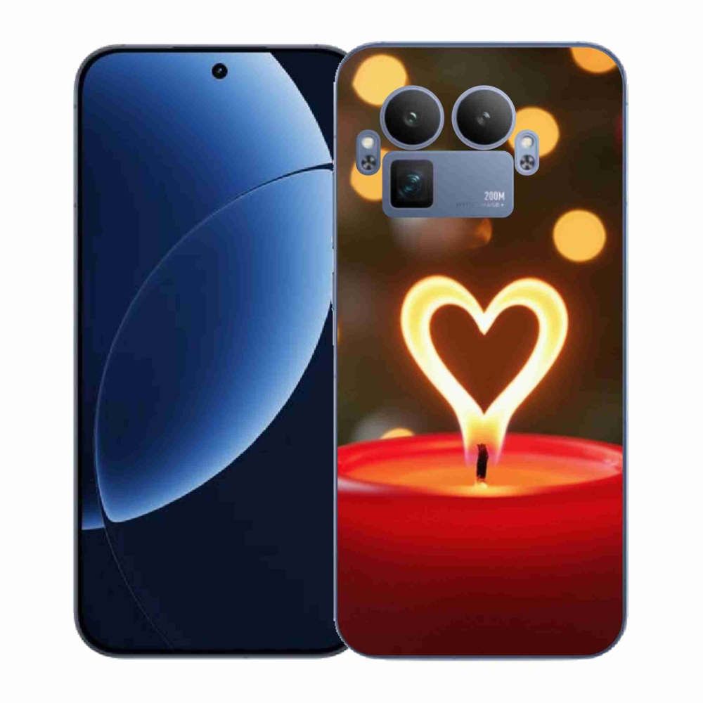 Gélový kryt mmCase na Realme GT 8 Pro - srdce z plameňa