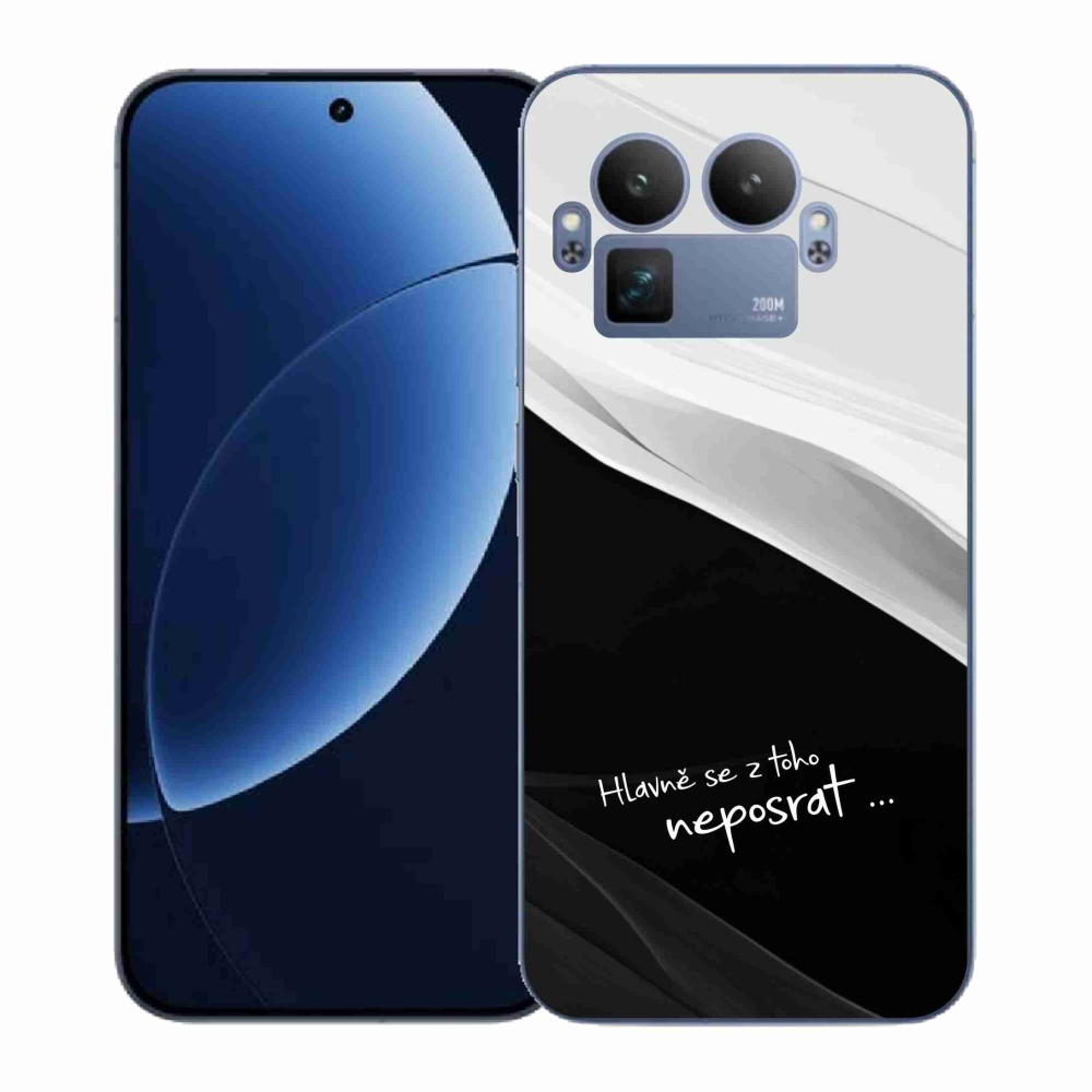 Gélový kryt mmCase na Realme GT 8 Pro - vtipný text 13 čiernobiele pozadie