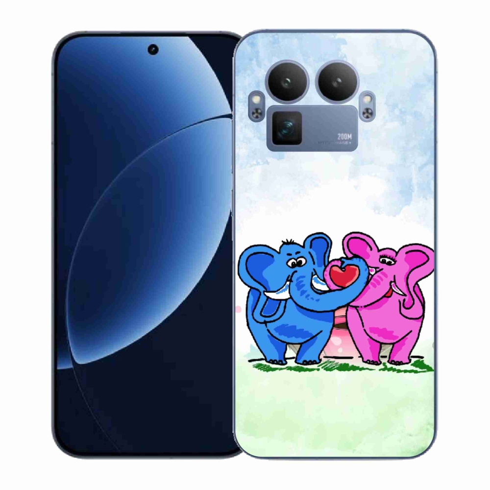 Gélový kryt mmCase na Realme GT 8 Pro - zamilovaní slony