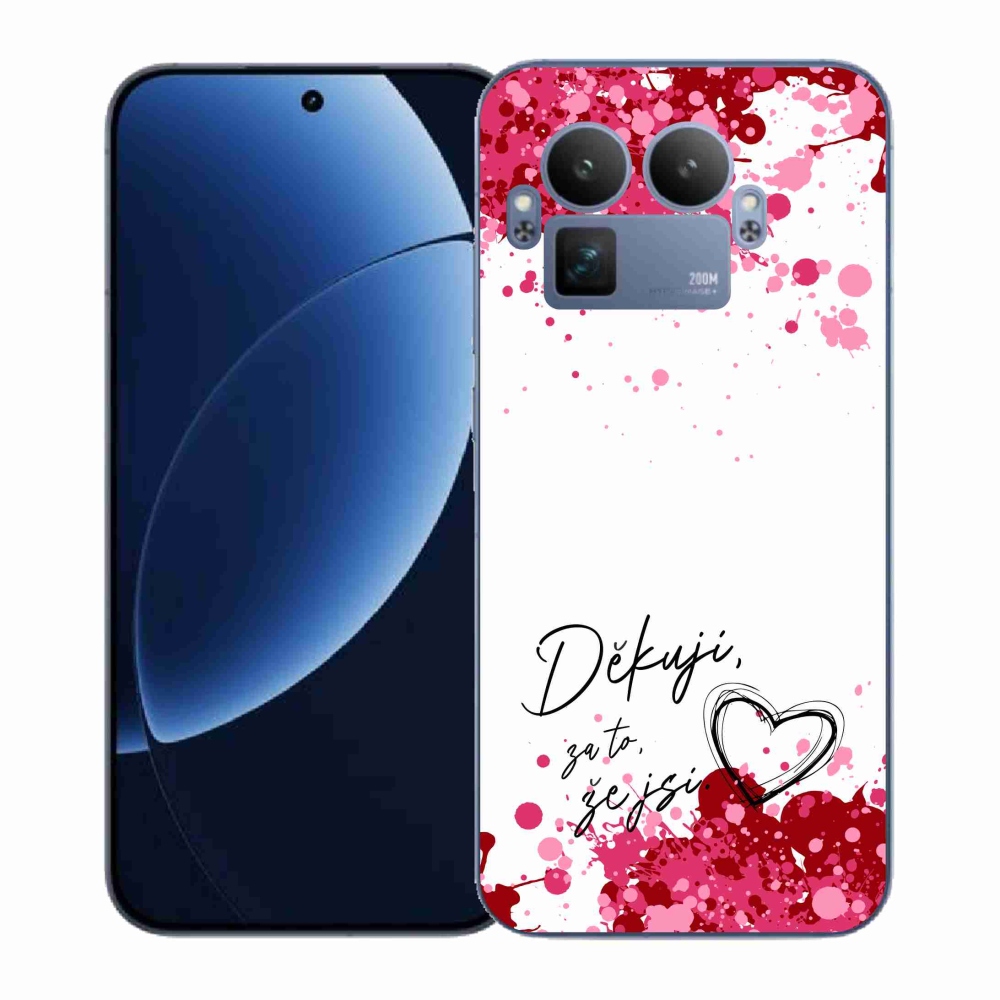 Gélový kryt mmCase na Realme GT 8 Pro - zamilovaný text 2 biele pozadie