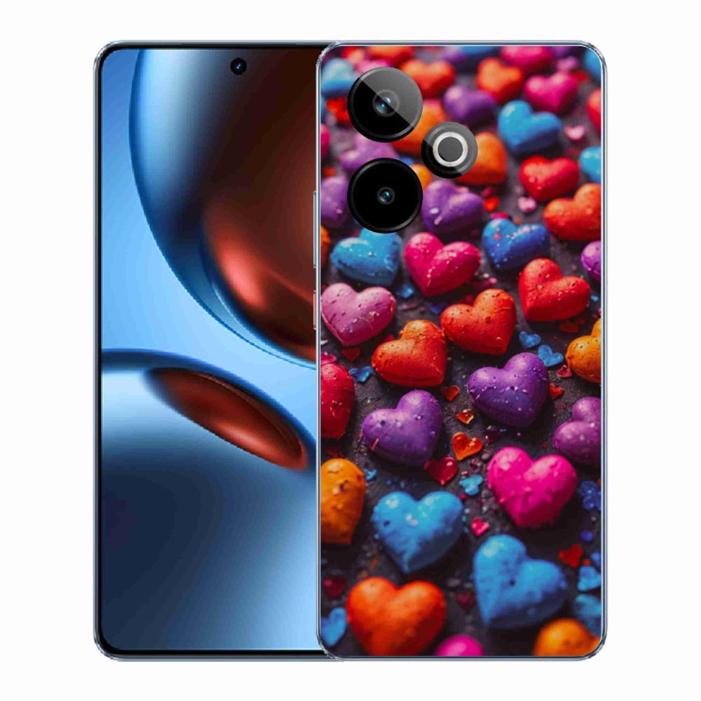 Gélový kryt mmCase na Realme GT7 5G/GT 7T 5G - farebné srdcia
