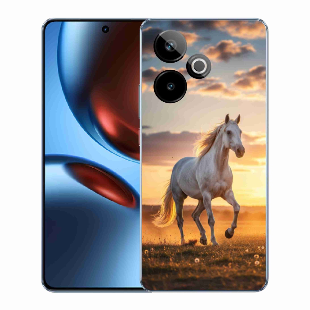 Gélový kryt mmCase na Realme GT7 5G/GT 7T 5G - bežiaci biely kôň 2