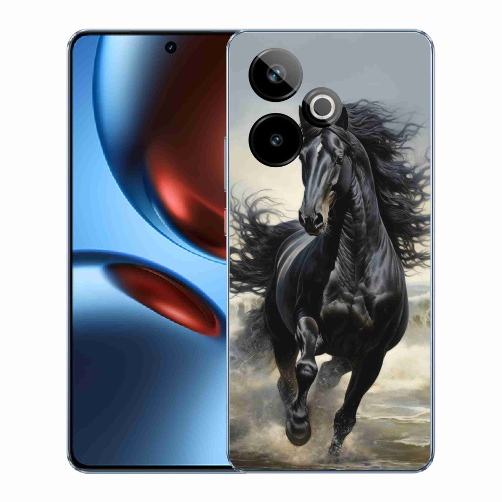 Gélový kryt mmCase na Realme GT7 5G/GT 7T 5G - bežiaci čierny kôň