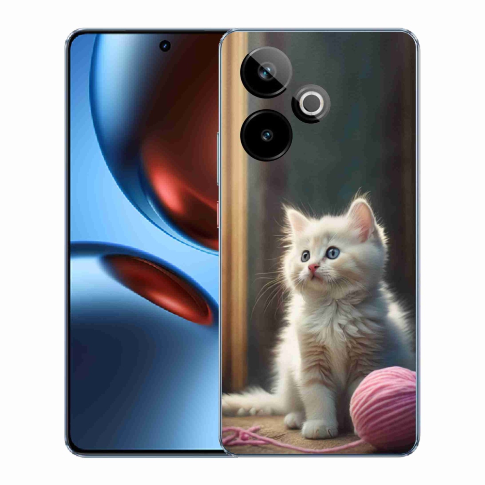 Gélový kryt mmCase na Realme GT7 5G/GT 7T 5G - biele mačiatko 2