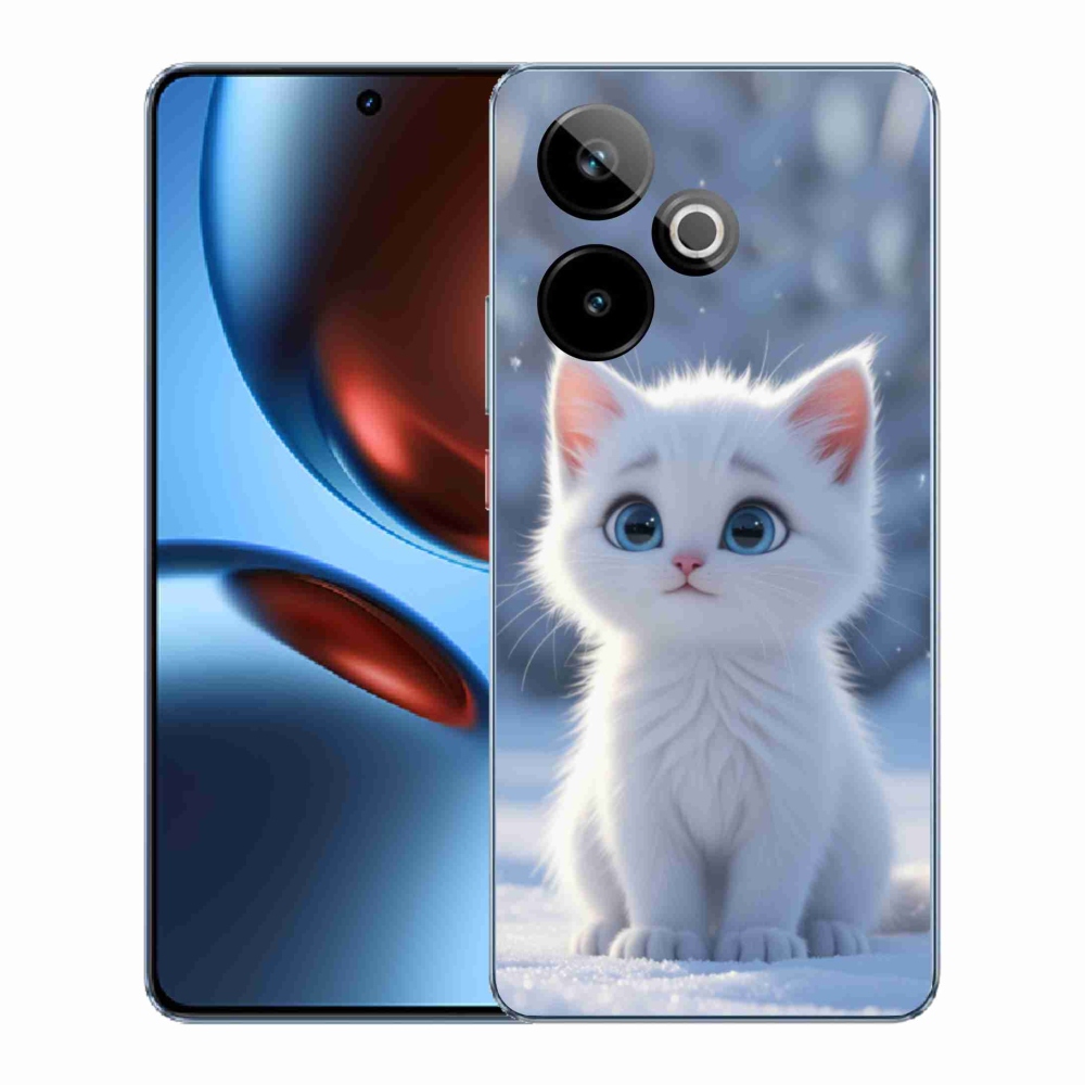 Gélový kryt mmCase na Realme GT7 5G/GT 7T 5G - biele mačiatko 3