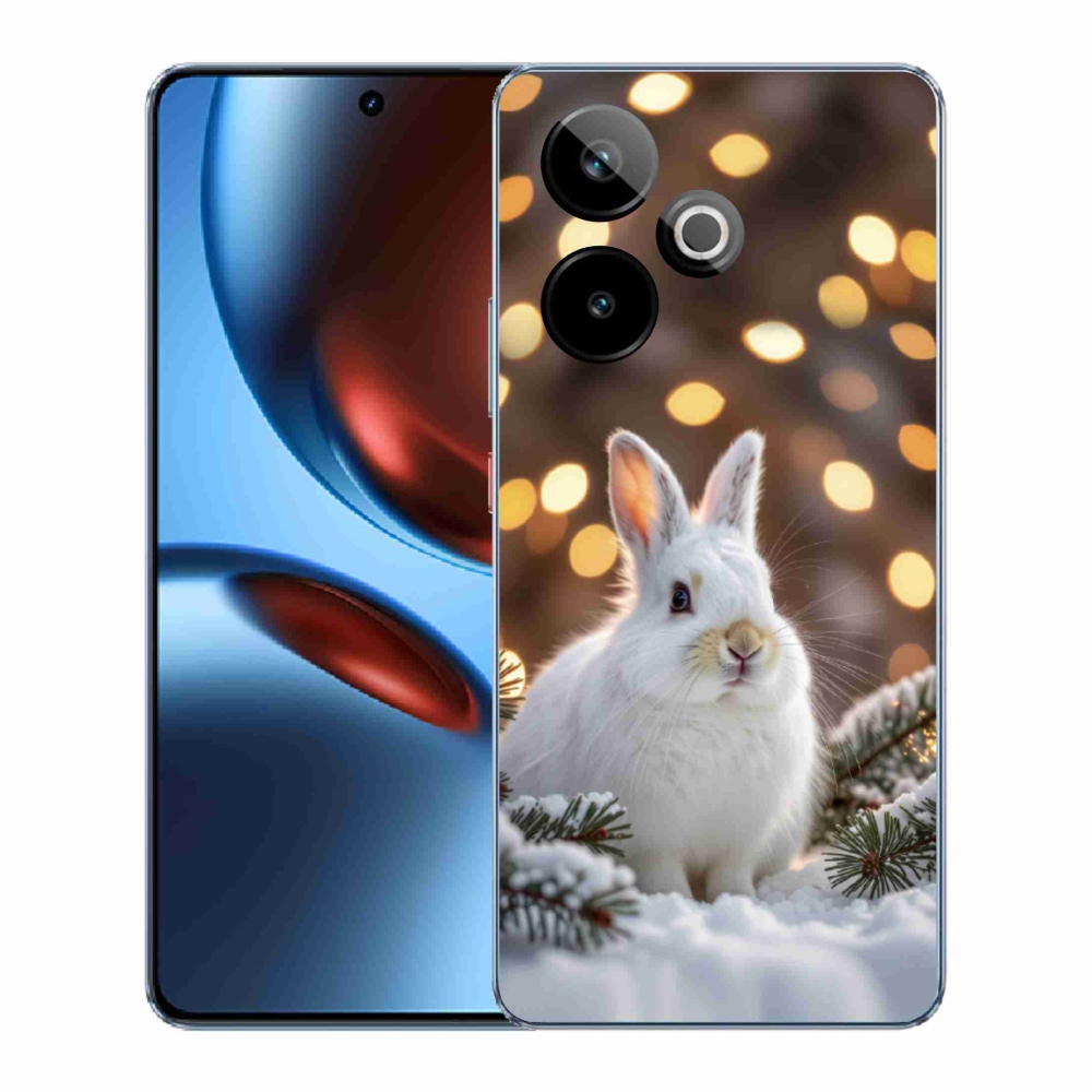 Gélový kryt mmCase na Realme GT7 5G/GT 7T 5G - biely zajac
