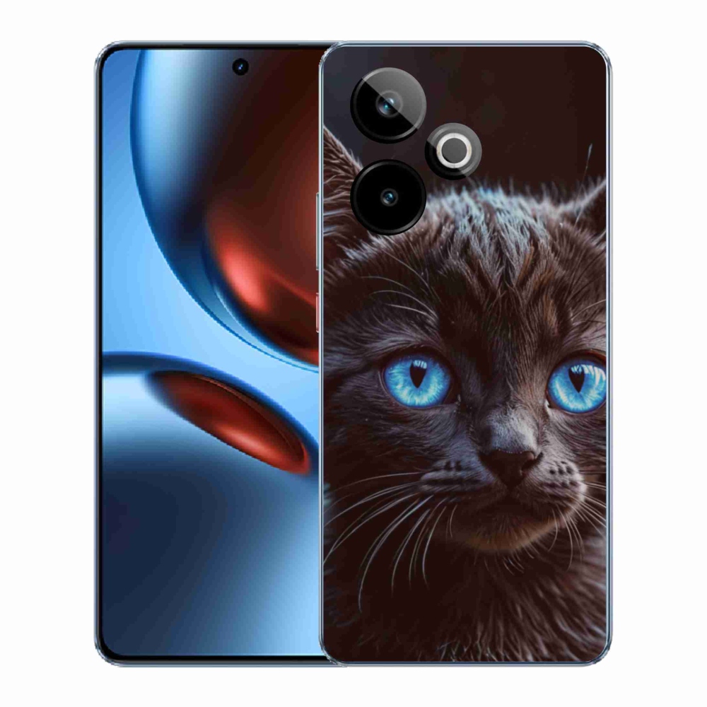 Gélový kryt mmCase na Realme GT7 5G/GT 7T 5G - čierne mačiatko 2