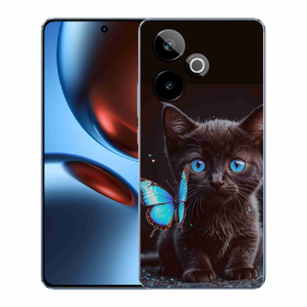 Gélový kryt mmCase na Realme GT7 5G/GT 7T 5G - čierne mačiatko 3