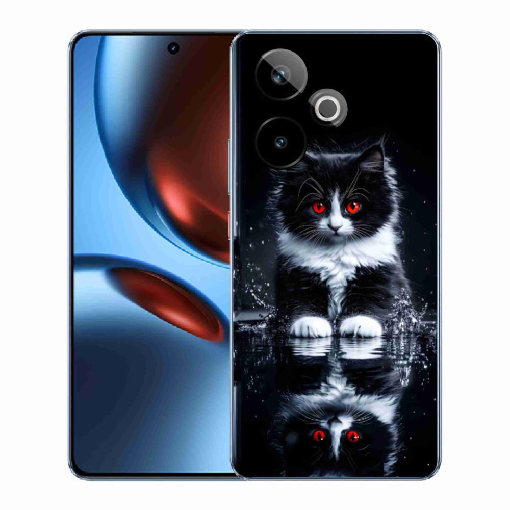 Gélový kryt mmCase na Realme GT7 5G/GT 7T 5G - čiernobiele mačiatko